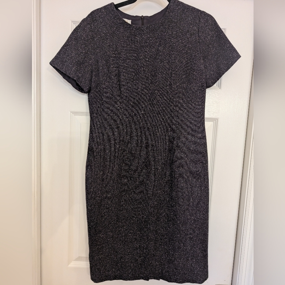 TALBOTS Herringbone Short Sleeve Sheath Dress
